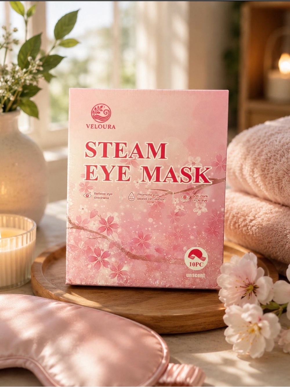 Oura Pink Floral Steam Eye Mask Boxed Set of 10